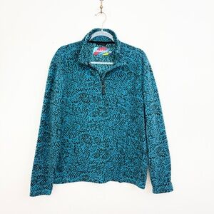 Chubbies Blue Pattern Fleece Pullover Mens Medium Retro Lightweight Sweatshirt
